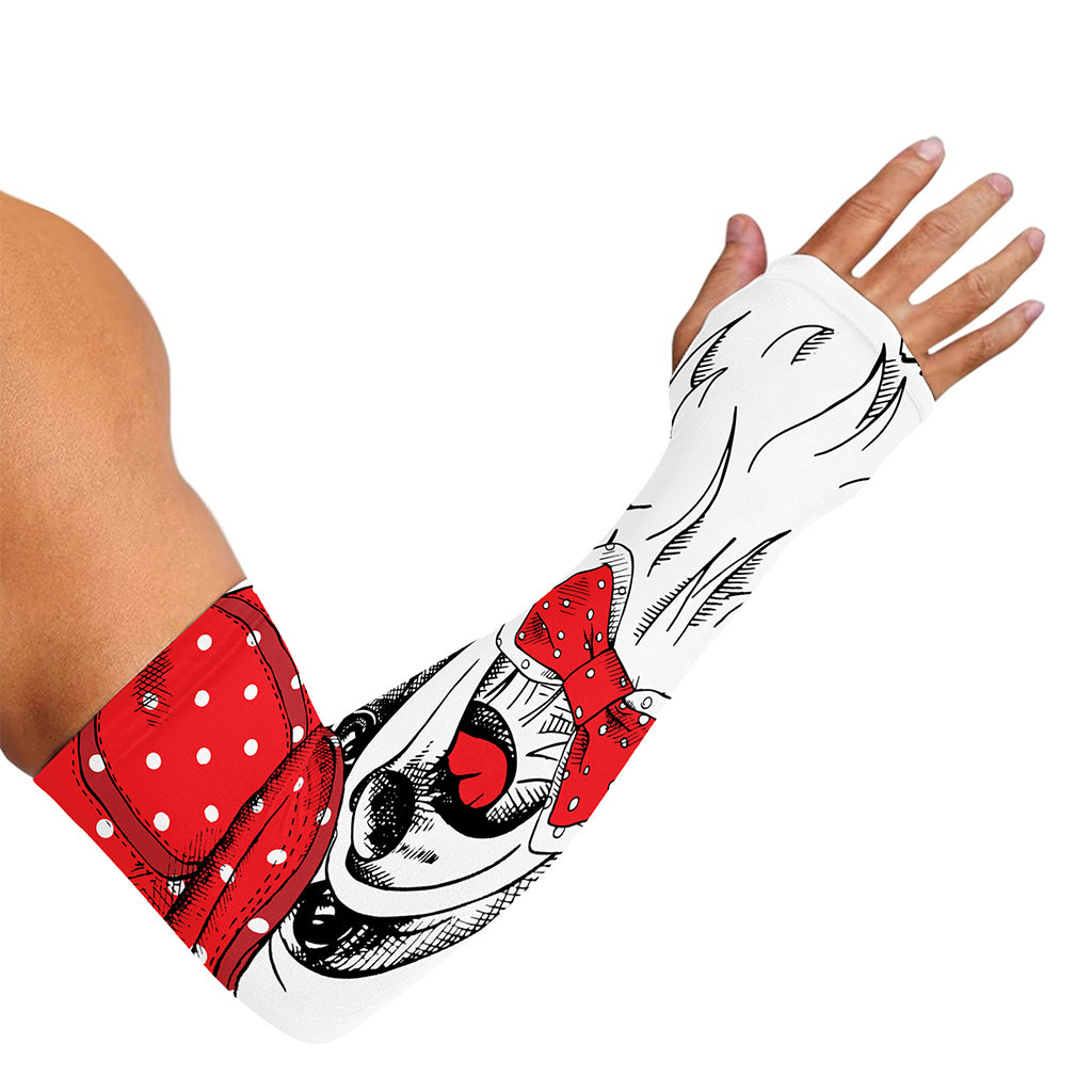 Red Cap Yorkshire Terrier Print Sun Protection Arm Sleeves