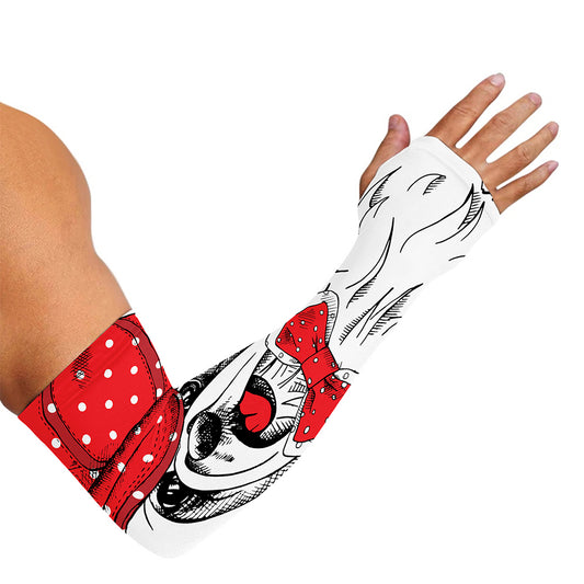 Red Cap Yorkshire Terrier Print Sun Protection Arm Sleeves