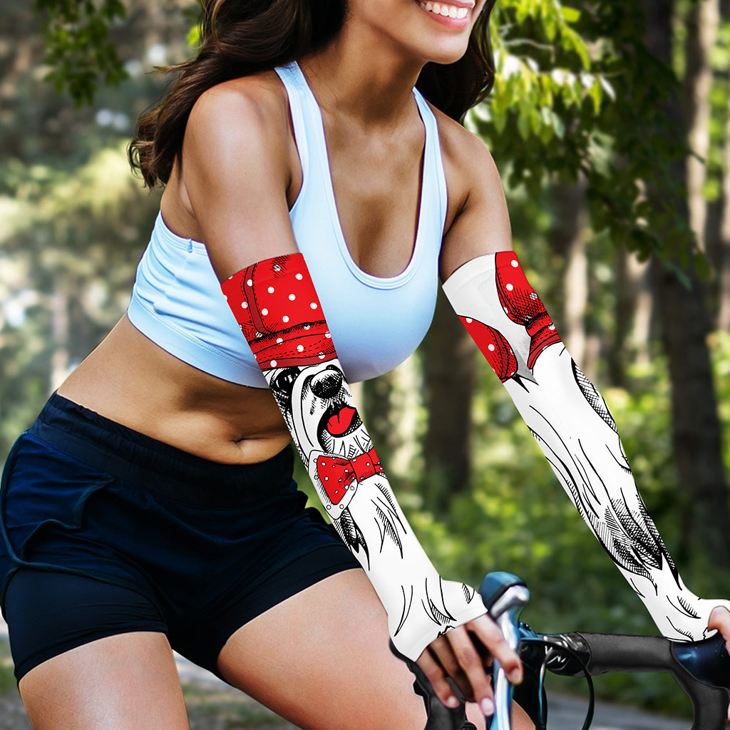 Red Cap Yorkshire Terrier Print Sun Protection Arm Sleeves