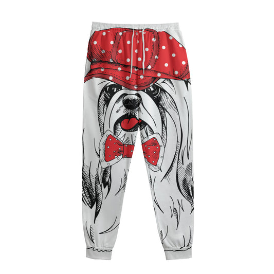Red Cap Yorkshire Terrier Print Sweatpants