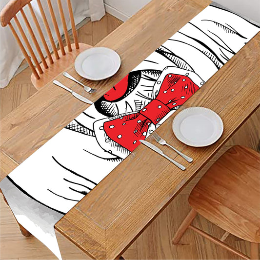 Red Cap Yorkshire Terrier Print Table Runner