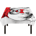 Red Cap Yorkshire Terrier Print Tablecloth