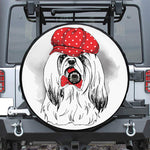 Red Cap Yorkshire Terrier Print Tire Cover With Camera Hole