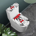 Red Cap Yorkshire Terrier Print Toilet Lid And Tank Cover Set