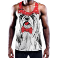 Red Cap Yorkshire Terrier Print Men's Workout Tank Top