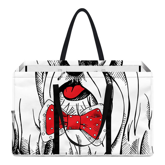 Red Cap Yorkshire Terrier Print Utility Tote Bag
