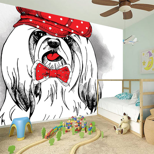 Red Cap Yorkshire Terrier Print Wall Sticker
