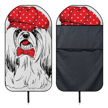 Red Cap Yorkshire Terrier Print Waterproof Car Seat Cover