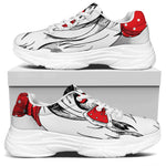 Red Cap Yorkshire Terrier Print White Chunky Shoes