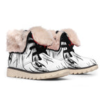 Red Cap Yorkshire Terrier Print Winter Boots