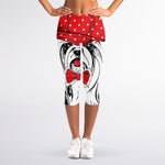 Red Cap Yorkshire Terrier Print Women's Capri Leggings
