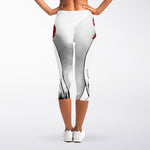 Red Cap Yorkshire Terrier Print Women's Capri Leggings