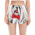 Red Cap Yorkshire Terrier Print Women's Split Running Shorts