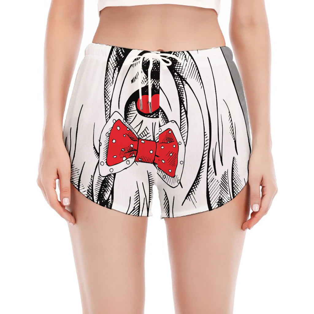 Red Cap Yorkshire Terrier Print Women's Split Running Shorts