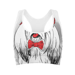 Red Cap Yorkshire Terrier Print Women's Sports Bra