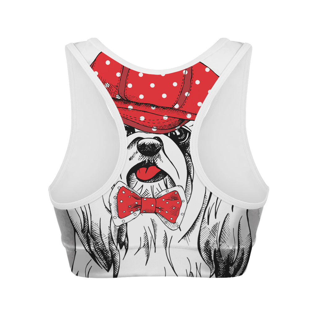 Red Cap Yorkshire Terrier Print Women's Sports Bra