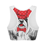 Red Cap Yorkshire Terrier Print Women's Sports Bra