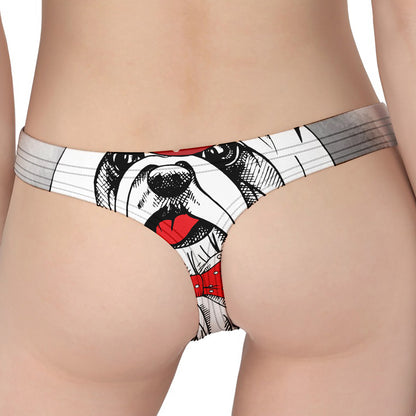 Red Cap Yorkshire Terrier Print Women's Thong