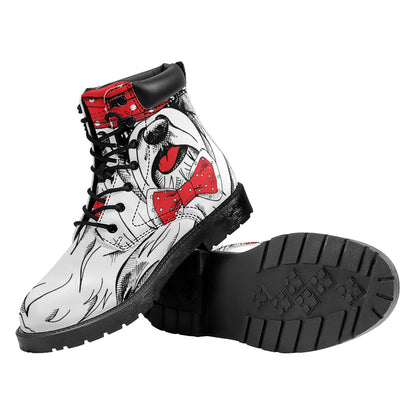 Red Cap Yorkshire Terrier Print Work Boots