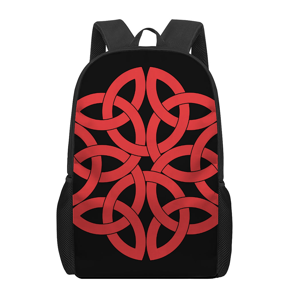 Red Celtic Knot Print 17 Inch Backpack