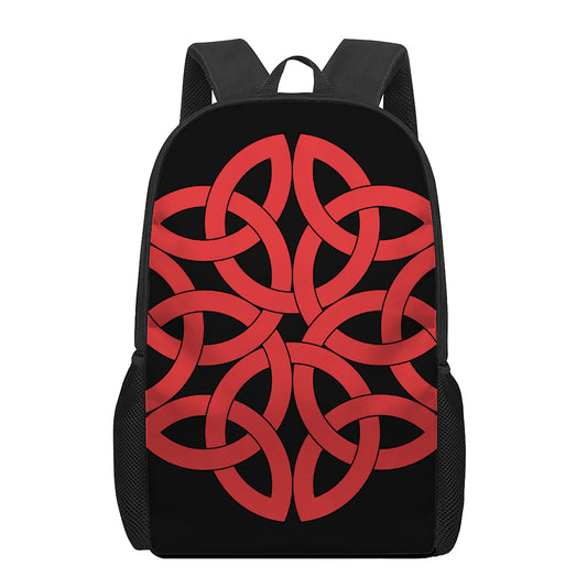 Red Celtic Knot Print 17 Inch Backpack