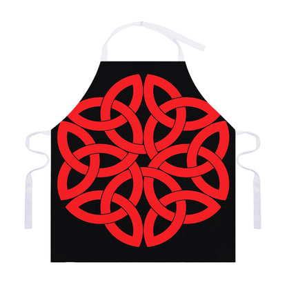 Red Celtic Knot Print Adjustable Apron