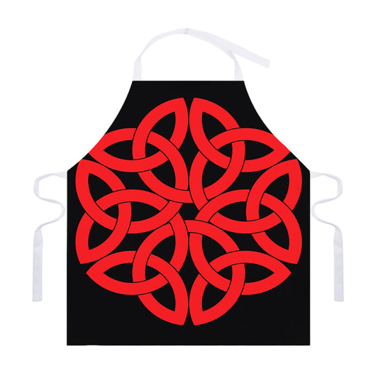 Red Celtic Knot Print Adjustable Apron