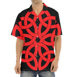 Red Celtic Knot Print Aloha Shirt