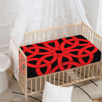 Red Celtic Knot Print Baby Crib Sheet