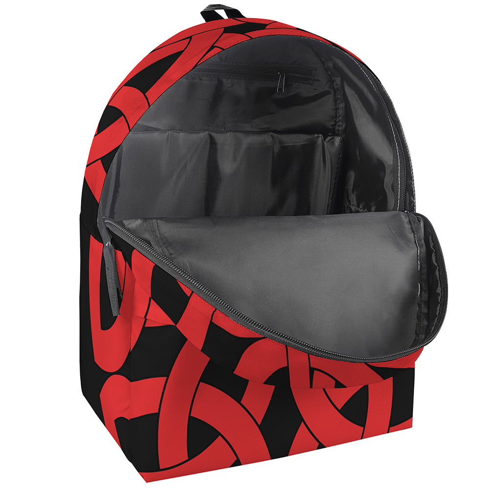 Red Celtic Knot Print Backpack