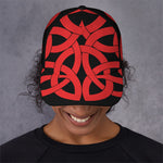 Red Celtic Knot Print Baseball Cap