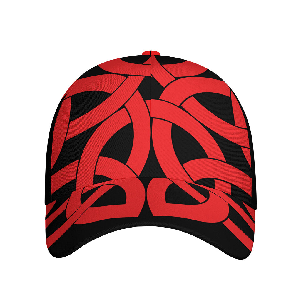 Red Celtic Knot Print Baseball Cap