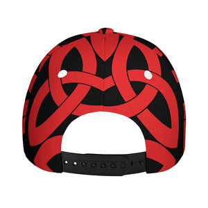 Red Celtic Knot Print Baseball Cap