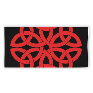 Red Celtic Knot Print Beach Towel