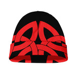Red Celtic Knot Print Beanie
