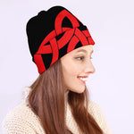 Red Celtic Knot Print Beanie