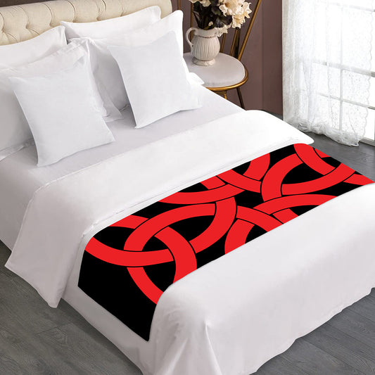 Red Celtic Knot Print Bed Runner
