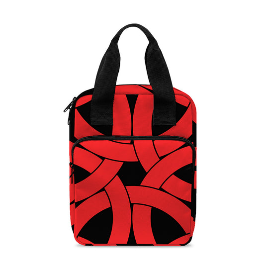 Red Celtic Knot Print Bible Tote Bag