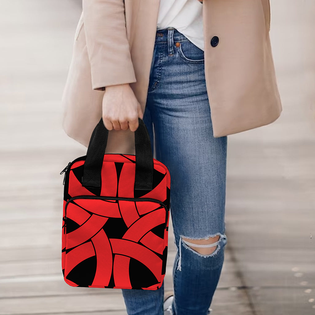 Red Celtic Knot Print Bible Tote Bag