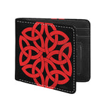 Red Celtic Knot Print Bifold Wallet