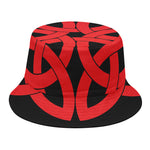 Red Celtic Knot Print Bucket Hat