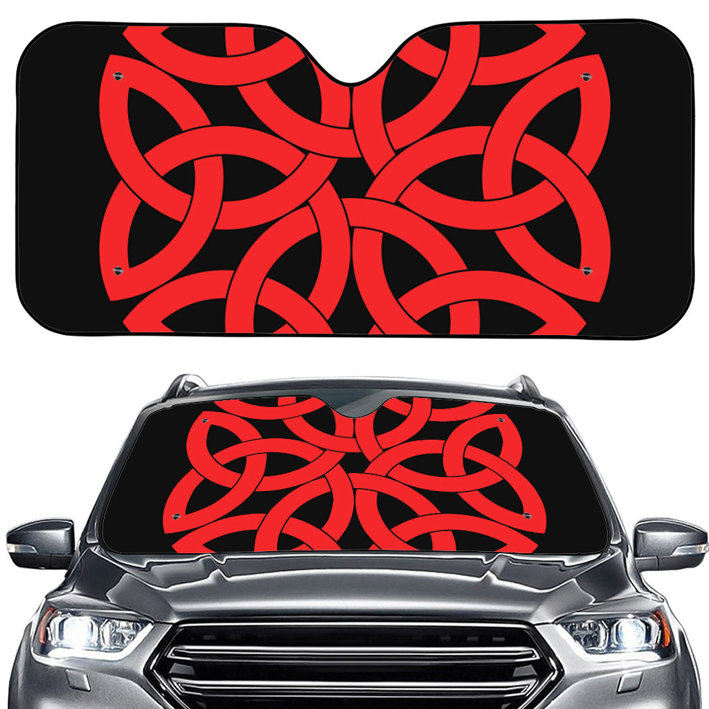 Red Celtic Knot Print Car Windshield Sun Shade