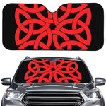 Red Celtic Knot Print Car Windshield Sun Shade