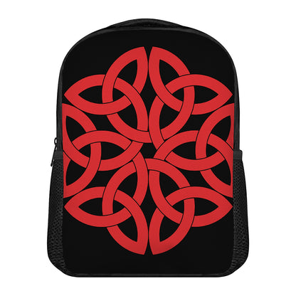 Red Celtic Knot Print Casual Backpack