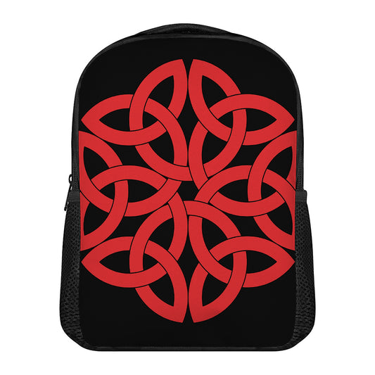 Red Celtic Knot Print Casual Backpack