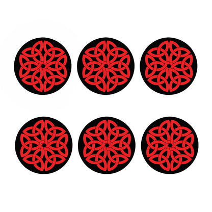 Red Celtic Knot Print Coaster Set