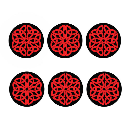 Red Celtic Knot Print Coaster Set