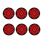 Red Celtic Knot Print Coaster Set