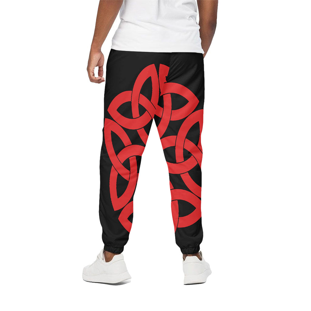 Red Celtic Knot Print Cotton Pants