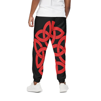 Red Celtic Knot Print Cotton Pants